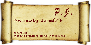 Povinszky Jermák névjegykártya